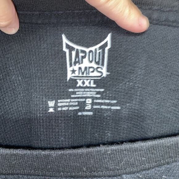 Tapout MPS Shirt Men’s XXL Black Thermal Waffle Knit Long Sleeve Y2K Grunge - Picture 4 of 7